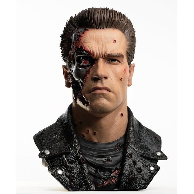 Pure Arts Terminator 2 Replika 1/1 T-800 Modell 101 Kampfgeschädigte Kunstmaske 47 cm