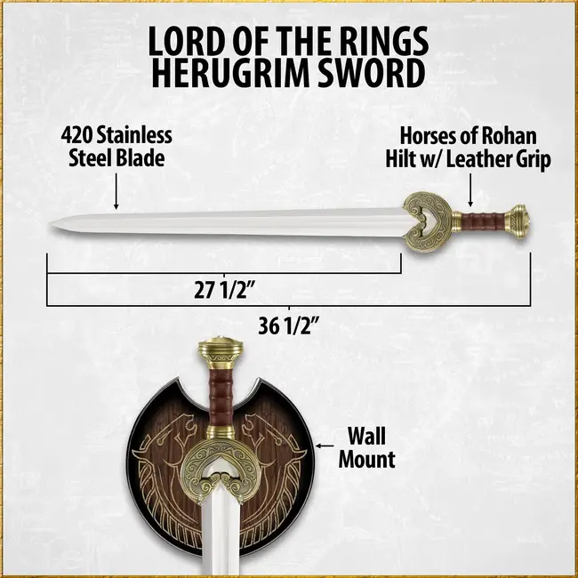 Lord of the Rings Replica 1/1 Sword of King Theoden Herugrim 92 cm