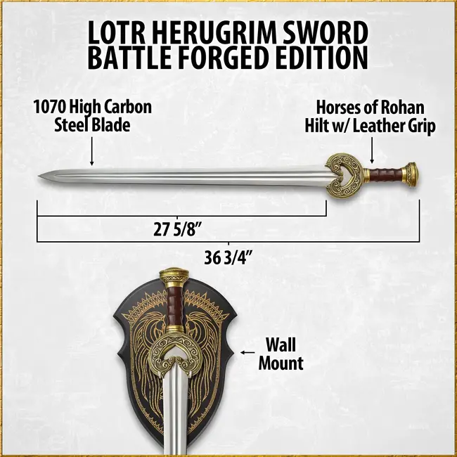 LOTR Replica 1/1 Herugrim Sword (Battle Forged Edition) 107 cm