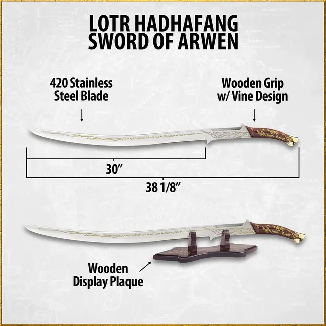 Herr der Ringe Replika 1/1 Hadhafang Schwert von Arwen 97 cm