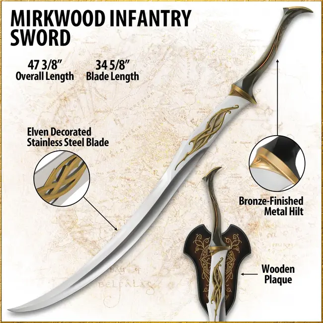 The Hobbit The Battle of the Five Armies Replica 1/1 Mirkwood Infantry Sword 120 cm
