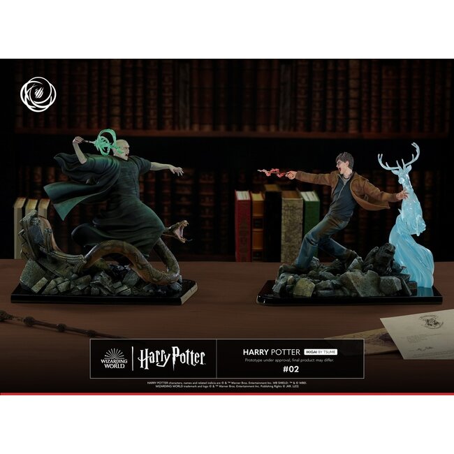 Harry Potter Statue 1/6 Lord Voldemort 36 cm vs Harry Potter 30 cm