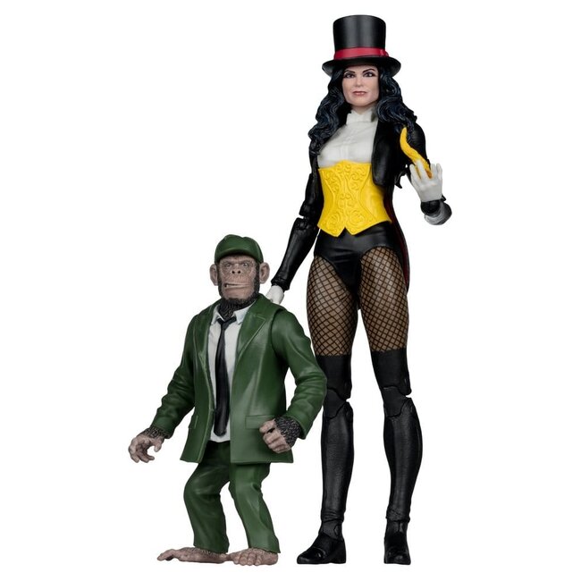 DC Multiverse McFarlane Actionfigur Zatanna mit Detective Chimp, Sammleredition Nr. 53, 18 cm