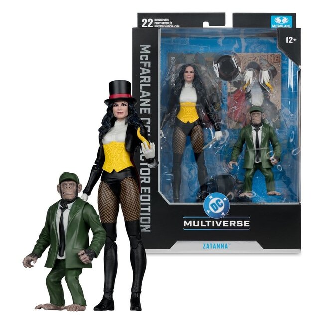 McFarlane Toys DC Multiverse McFarlane Actionfigur Zatanna mit Detective Chimp, Sammleredition Nr. 53, 18 cm