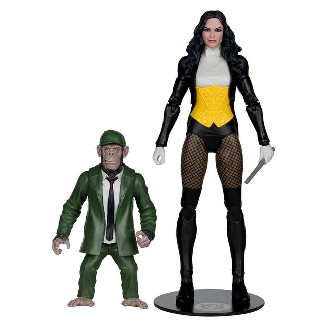 DC Multiverse McFarlane Actionfigur Zatanna mit Detective Chimp, Sammleredition Nr. 53, 18 cm