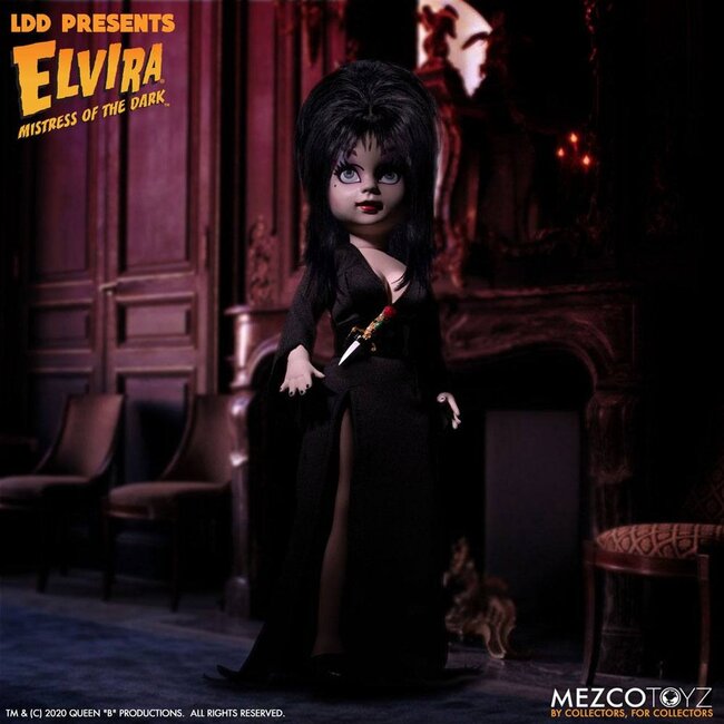 Elvira, Herrin der Dunkelheit, Living Dead Dolls Puppe Elvira, 25 cm