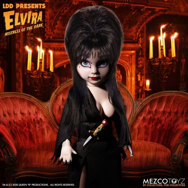 Elvira, Herrin der Dunkelheit, Living Dead Dolls Puppe Elvira, 25 cm