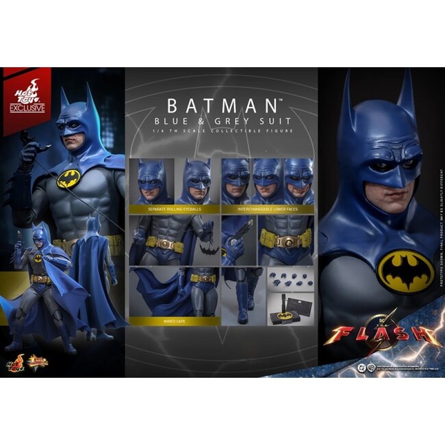 The Flash Movie Masterpiece Actionfigur 1/6 Batman (Blauer & Grauer Anzug) Limitierte Auflage Hot Toys Exklusiv 30 cm