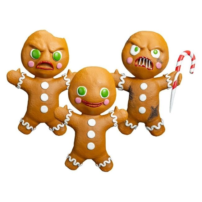 Krampus-Requisiten-Nachbildungen, 3er-Pack Lebkuchenmänner
