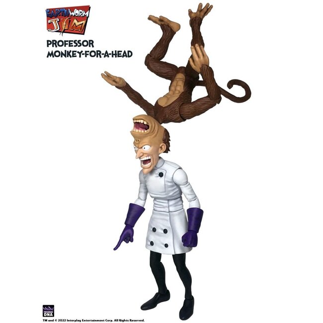 Earthworm Jim Action Figure Wave 1: Professor Monkey-For-A-Head 28 cm