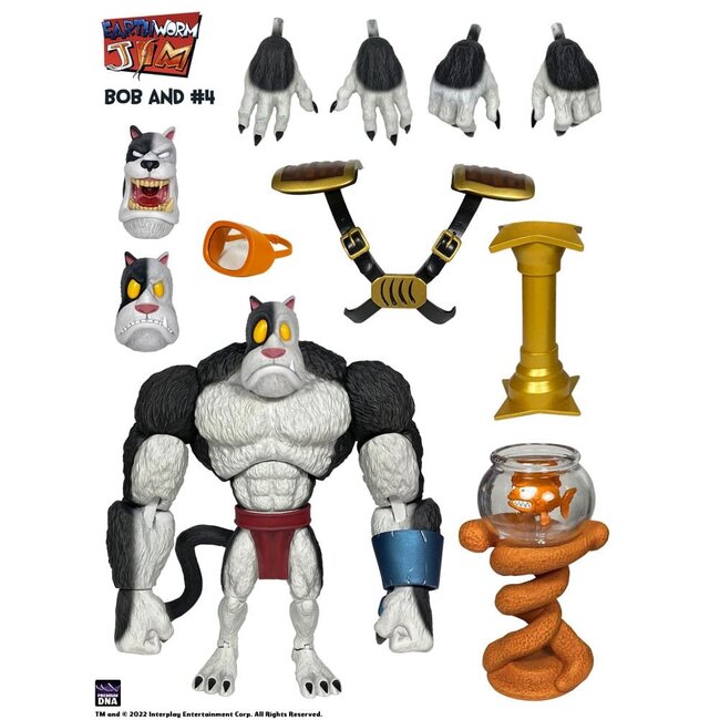 Premium DNA Toys Earthworm Jim Action Figure Wave 1: Bob the Killer Goldfish & #4 15 cm