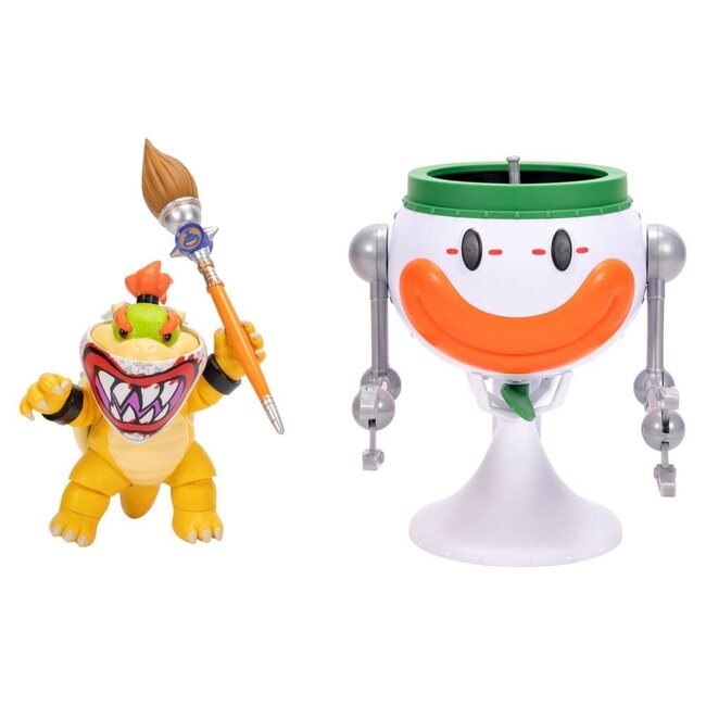 Super Mario Galaxy Film-Actionfigur Bowser Jr. mit Clown-Auto, 13 cm