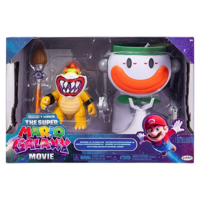 Super Mario Galaxy Film-Actionfigur Bowser Jr. mit Clown-Auto, 13 cm