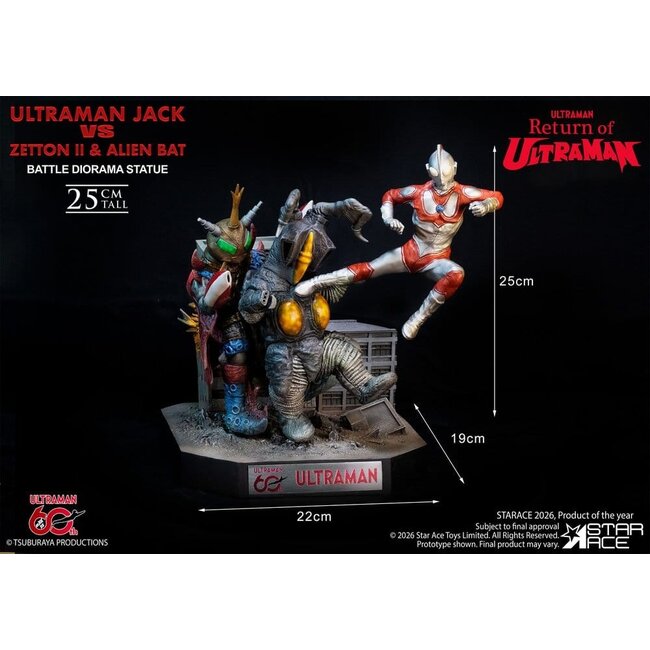 Return of Ultraman Diorama Statue 1/8 Ultraman Jack vs Zetton II & Alien Bat Battle scene 25 cm