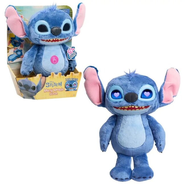 Just Play Lilo & Stitch Plüschfigur mit LCD-Effekten und Soundeffekten, The Many Mood Stitch, 36 cm