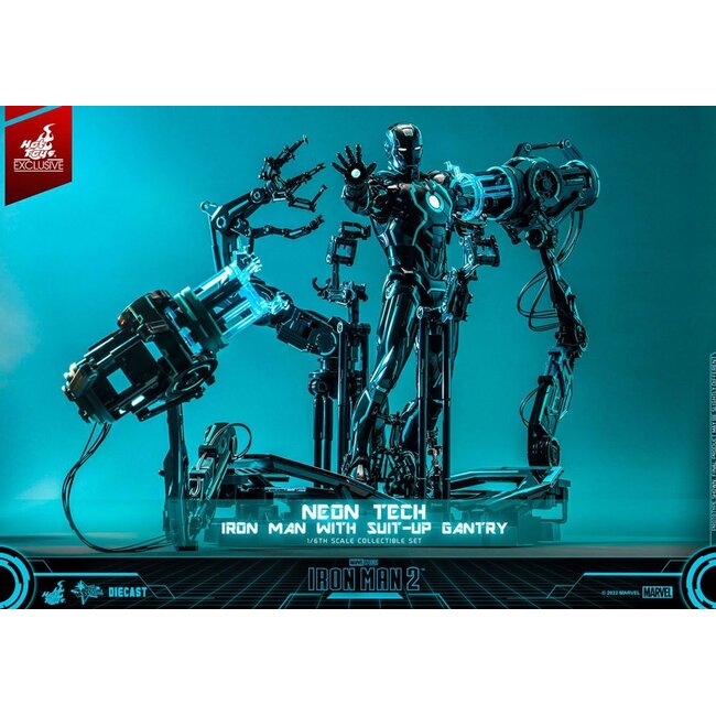 Iron Man 2 Action Figure 1/6 Neon Tech Iron Man with Suit-Up Gantry 32 cm