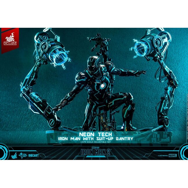 Iron Man 2 Action Figure 1/6 Neon Tech Iron Man with Suit-Up Gantry 32 cm