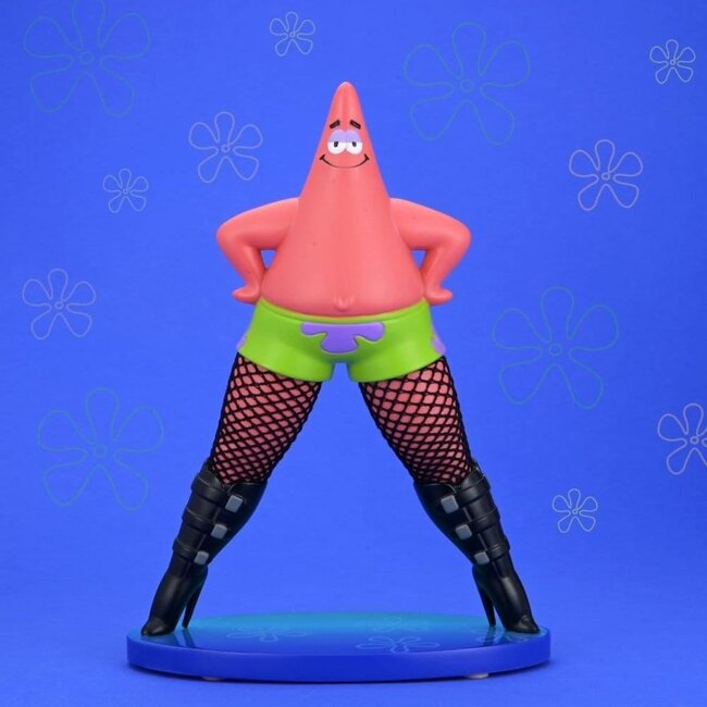 SpongeBob Schwammkopf Goofy Goober Felsbildfigur Patrick Star in Netzstrümpfen 15 cm