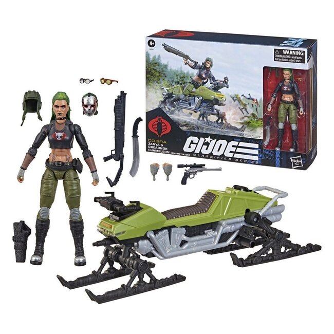 G.I. Joe Classified Series Action Figure and Vehicle Set #194 Zanya and Dreadnok Chameleon (Swamp Skier) 15 cm