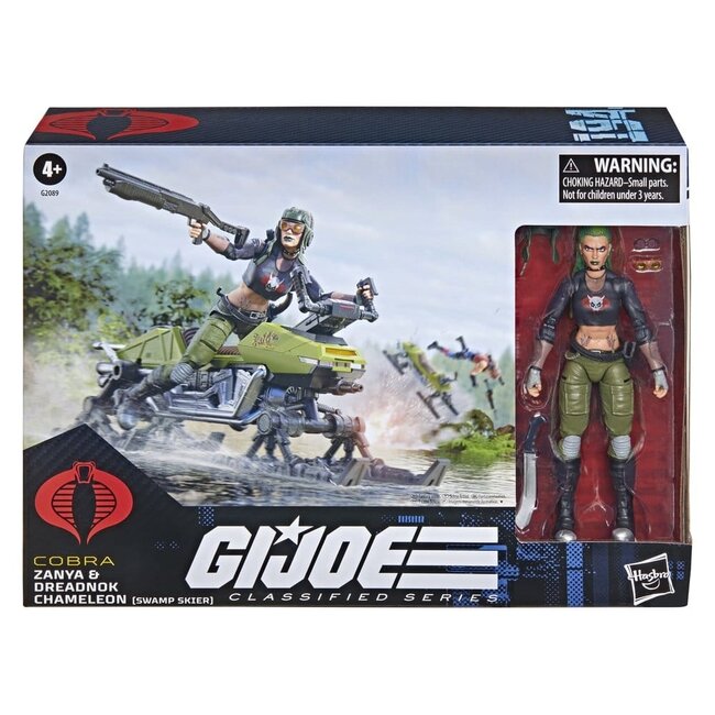 G.I. Joe Classified Series Action Figure and Vehicle Set #194 Zanya and Dreadnok Chameleon (Swamp Skier) 15 cm