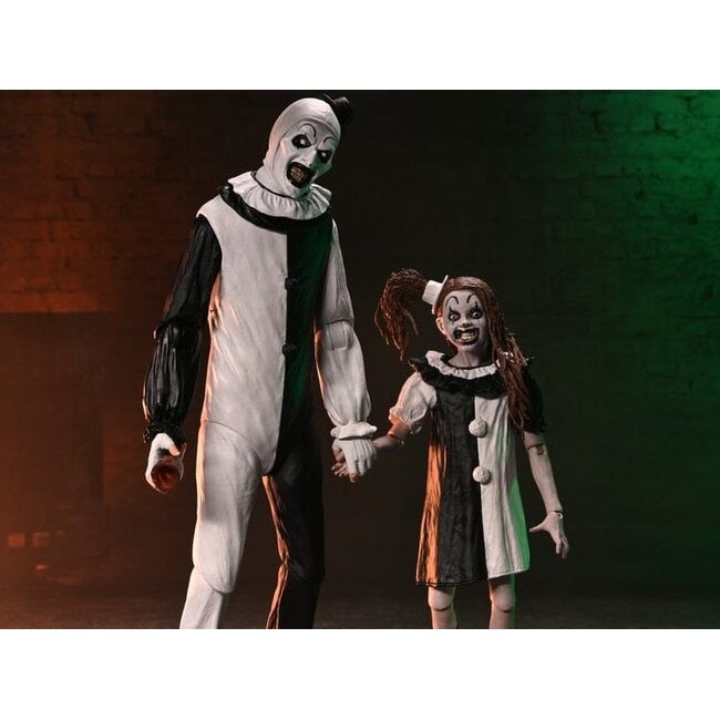 Terrifier 2 Ultimate Action Figure Arth The Clown & Little Pale Girl 18 cm
