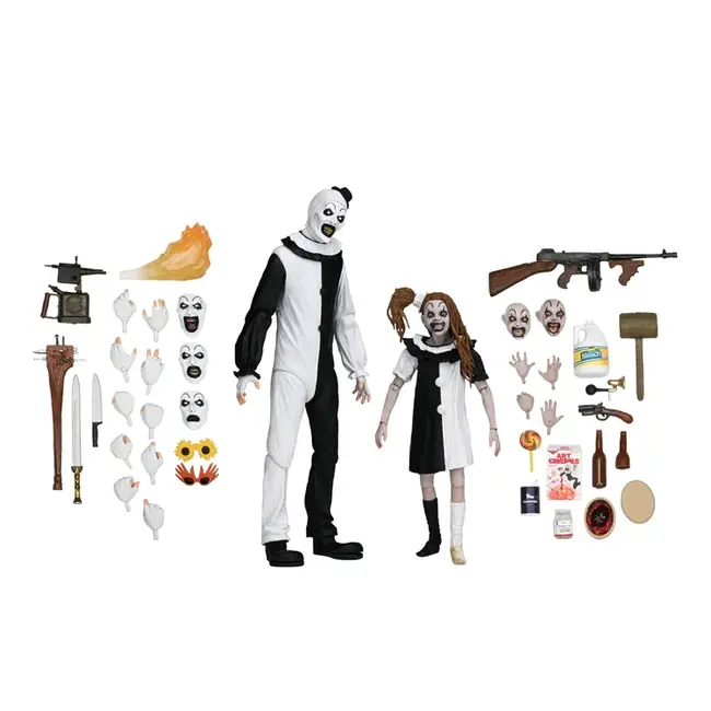 Terrifier 2 Ultimate Action Figure Arth The Clown & Little Pale Girl 18 cm