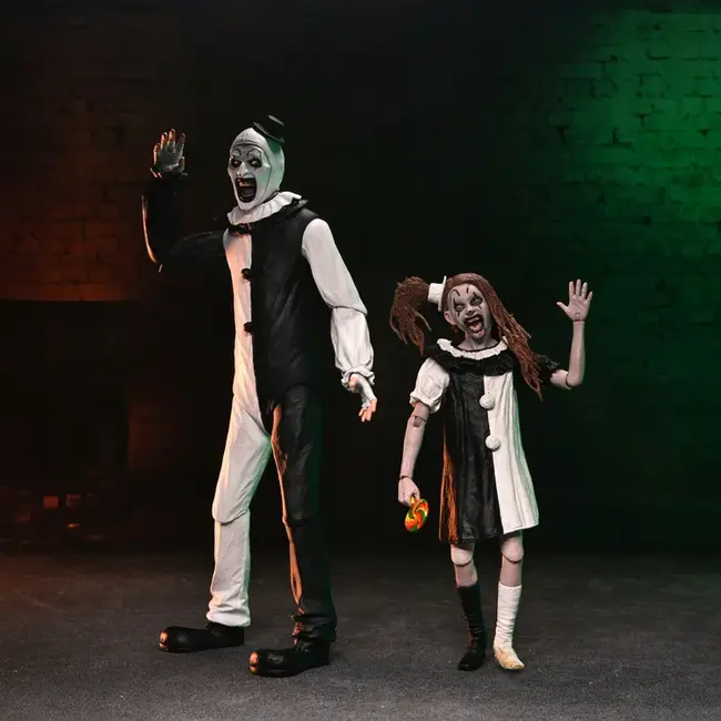 Terrifier 2 2-Pack Action Figures Ultimate Art the Clown & Little Pale Girl 18 cm