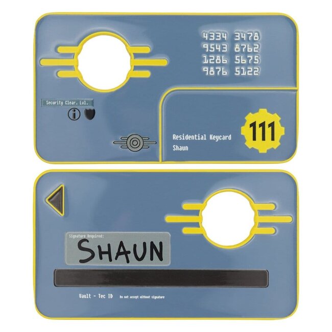 FaNaTtik Fallout Replica Security Keycard Vault 111 Limited Edition 11 cm