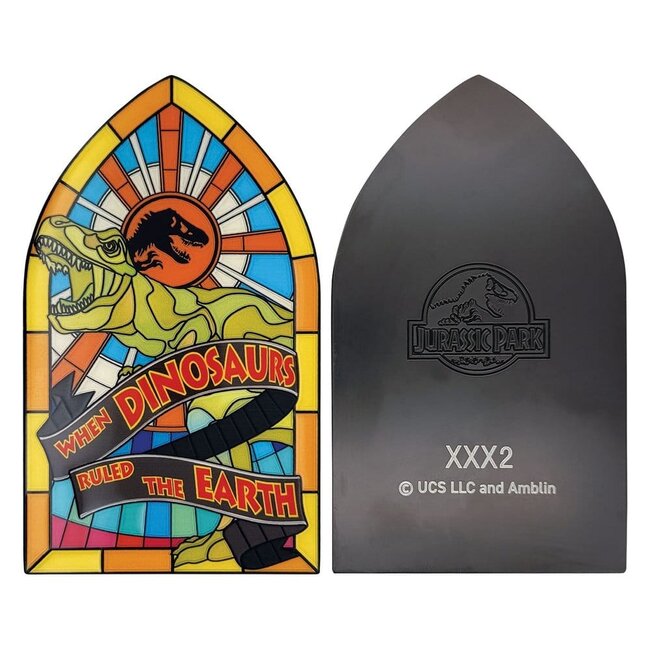 Jurassic Park Ingot Stained Glass Style Metal 11 cm
