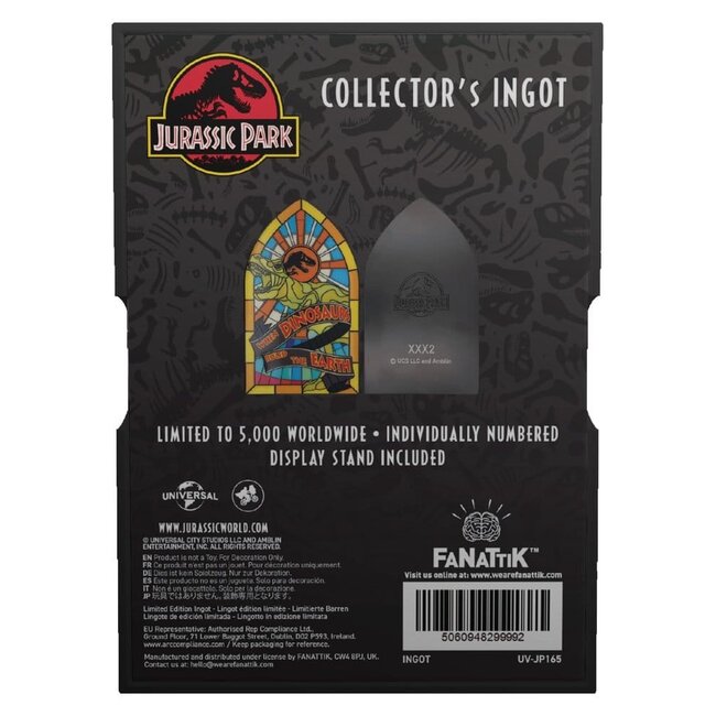 Jurassic Park Ingot Stained Glass Style Metal 11 cm