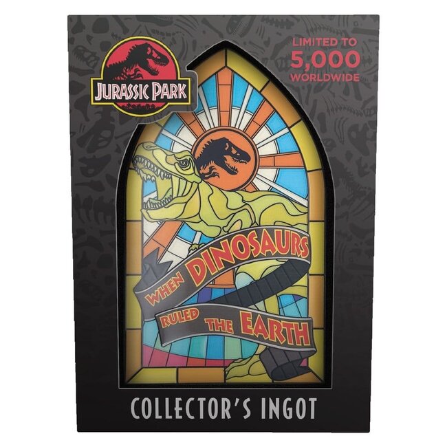 Jurassic Park Ingot Stained Glass Style Metal 11 cm