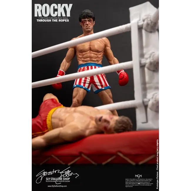 Rocky über Drago durch die Seile 1/10 Statue 26 cm