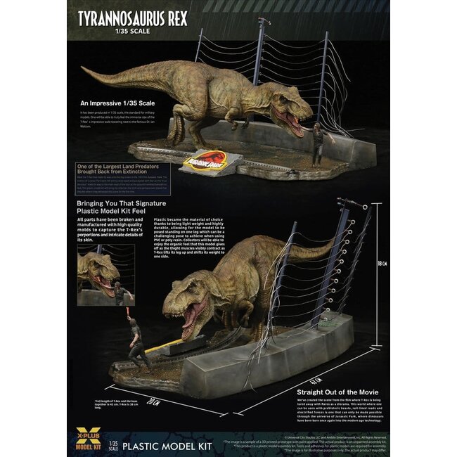 Jurassic Park Plastic Model Kit 1/35 Tyrannosaurus Rex 42 cm