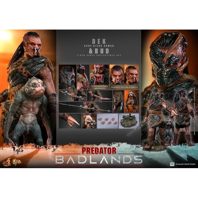 Predator: Badlands Movie Masterpiece Action Figures 2-Pack 1/6 Dek (Bone Bison Armor) and Bud 31 cm