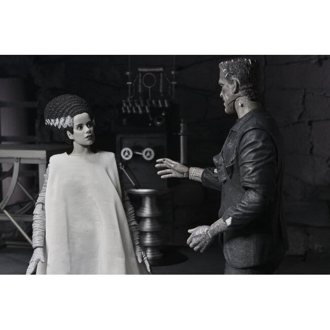 Universal Monsters 2-Pack Action Figure Bride of Frankenstein 90th Anniversary The Monster & His Mate (B&W) 18 cm