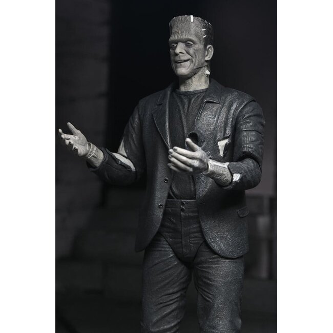 Universal Monsters 2er-Pack Actionfiguren – Die Braut von Frankenstein – 90. Jubiläum – Das Monster & seine Gefährtin (Schwarzweiß) – 18 cm