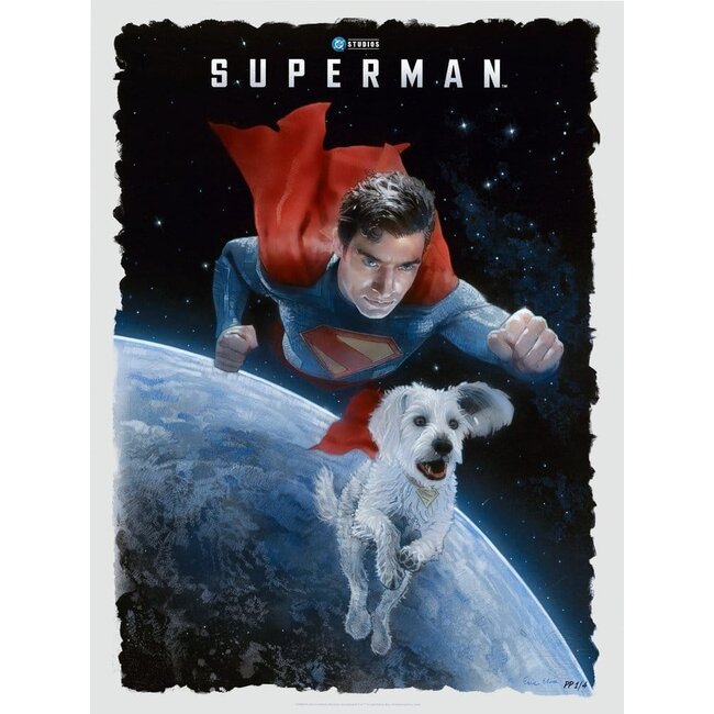 DC Comics Kunstdruck Superman und Krypto 46 x 61 cm - ungerahmt