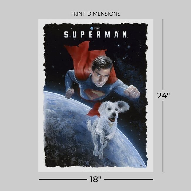 DC Comics Kunstdruck Superman und Krypto 46 x 61 cm - ungerahmt