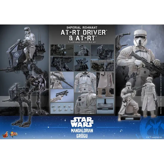 Star Wars: The Mandalorian & Grogu Movie Masterpiece Action Figure Set 1/6 Imperial Remnant AT-RT Driver & AT-RT 60 cm