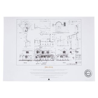Weta Workshop Lord of the Rings Blueprint Art Print The Courtyard of Minas Tirith 59 x 42 cm
