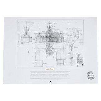 Weta Workshop Lord of the Rings Blueprint Art Print The Stable of Edoras 59 x 42 cm