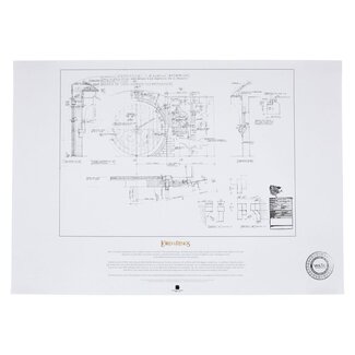 Weta Workshop Herr der Ringe – Blaupausen-Kunstdruck: Die Grauen Anfurten, 59 x 42 cm