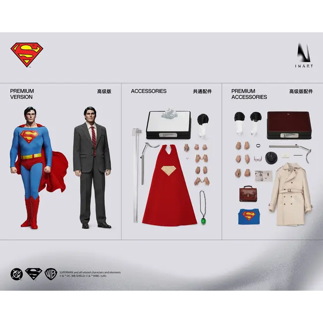 DC Comics Superman (1978) Action Figure 1/6 Set Superman & Clark Kent 30 cm