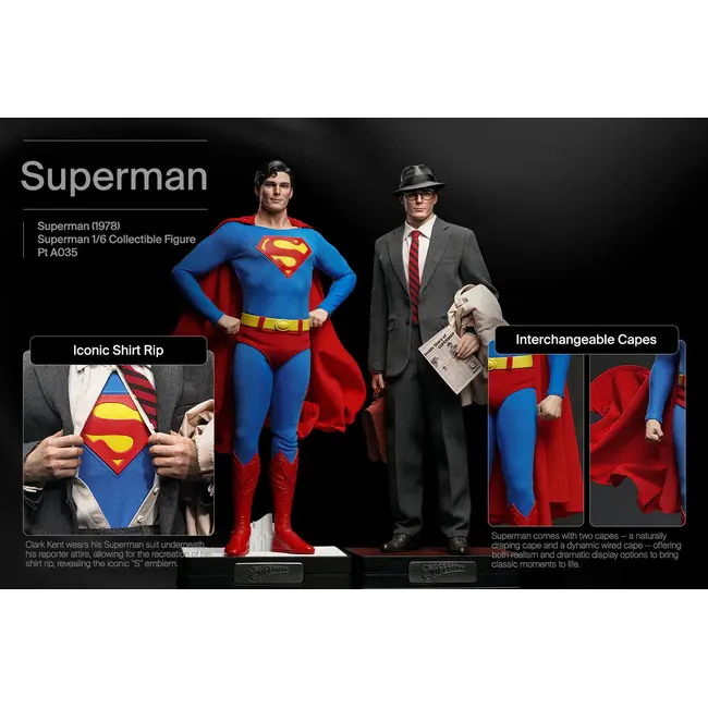 DC Comics Superman (1978) Actionfiguren-Set im Maßstab 1:6, bestehend aus Superman und Clark Kent, 30 cm