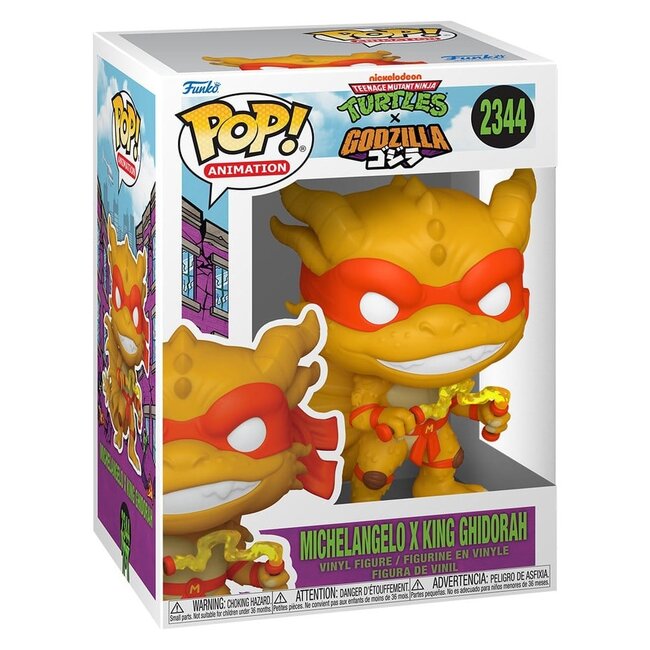 Godzilla x Turtles POP! Animation Vinylfigur Michelangelo x Ghidorah 9 cm