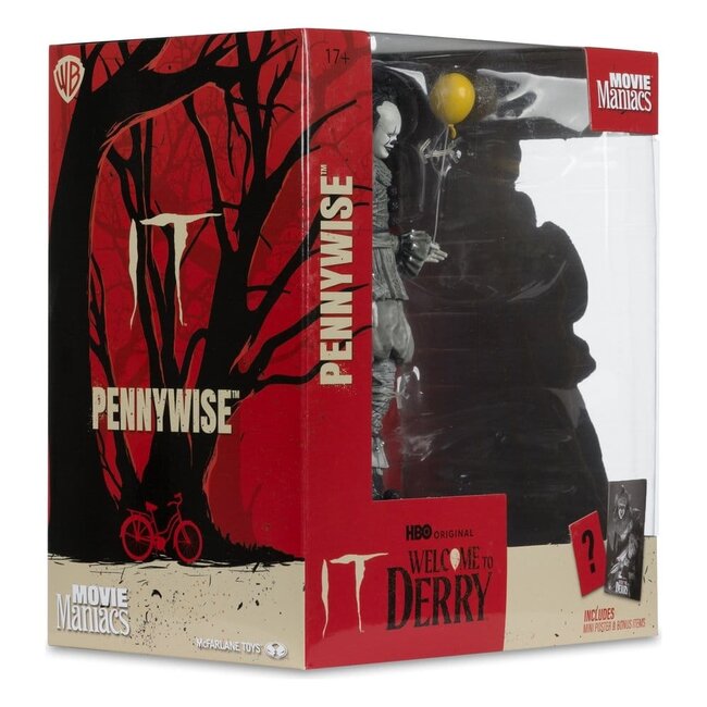 It Welcome to Derry Movie Maniacs Figure Pennywise (Black & White) 16 cm