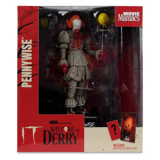 Willkommen in Derry – Movie Maniacs Figur Pennywise (blutig) 16 cm