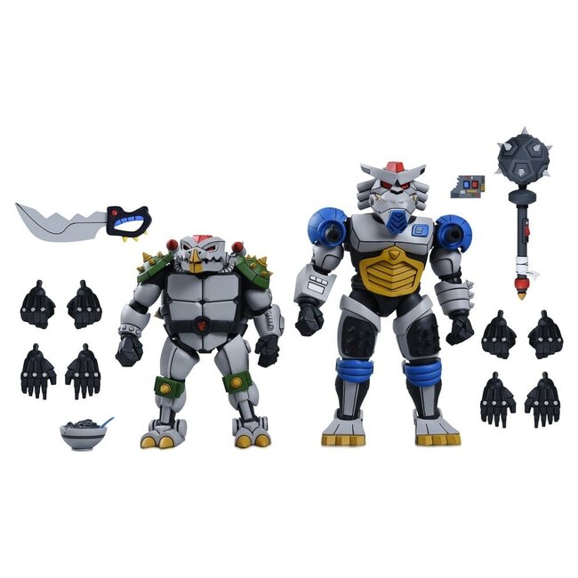NECA  Teenage Mutant Ninja Turtles (1987 Cartoon) 2-Pack Action Figures Robo Tokka and Rahzar 18 cm