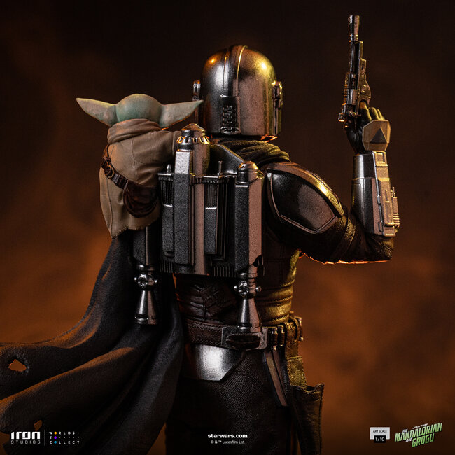 The Mandalorian Filmkunst-Statue im Maßstab 1:10: Der Mandalorianer und Grogu, 24 cm