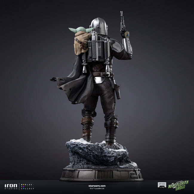 The Mandalorian Filmkunst-Statue im Maßstab 1:10: Der Mandalorianer und Grogu, 24 cm